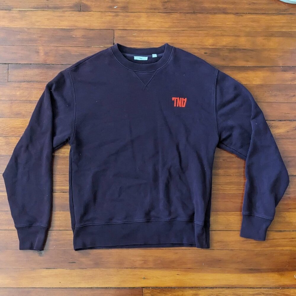 Aritzia TNA Embroidered Crewneck Sweatshirt Size XS Purple